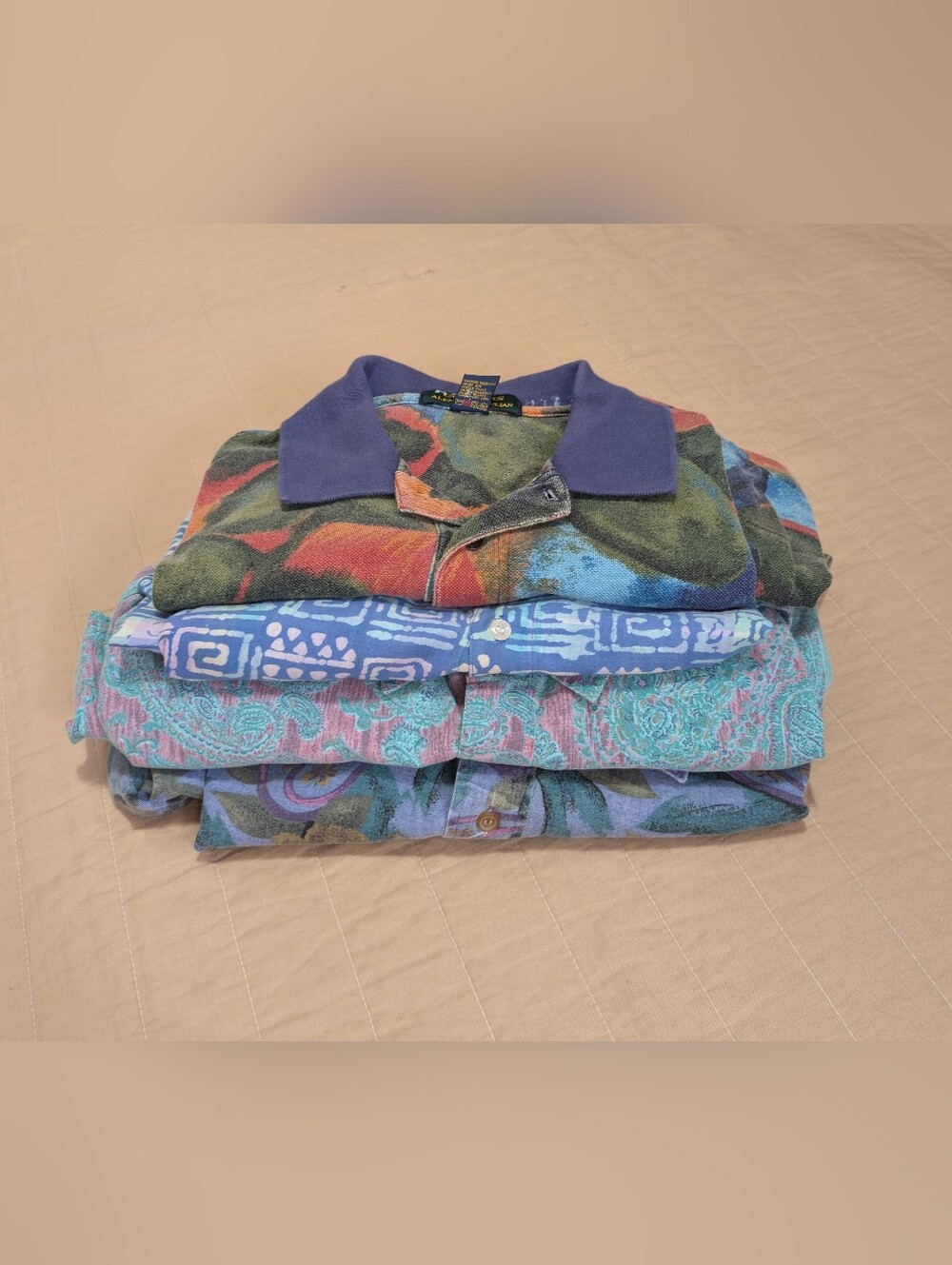 Bundle Of 4 Vintage Short Sleeve Button Front Shirts L/ XL